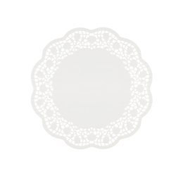6 Sottotorta decorativi in carta bianca diametro 27cm