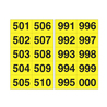 Kit numeri adesivi da 501-999 nero/giallo 45 x 24mm