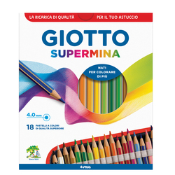 Astuccio 18 pastelli Supermina Giotto + 2 matite grafite HB e 2B