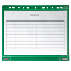 Conf. 5 Buste forate per supporti magnetici ad anelli f.to A4 verdi Djois