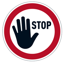 Pittogramma da pavimento rimovibile "STOP"Ã 43cm