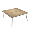 Scrivania a 2 postazioni contrap. 140x166cm Bianco/ Rovere Skinny Metal