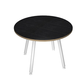 Tavolo riunione tondo Ã100cm Nero venato Skinny Metal