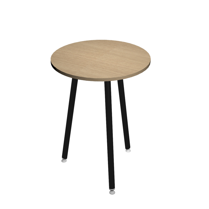 Tavolo alto tondo Ã80xH105cm Nero/Rovere Skinny Metal