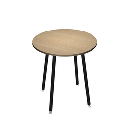 Tavolo alto tondo Ã100xH105cm Nero/Rovere Skinny Metal