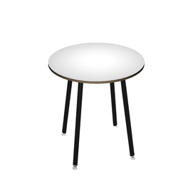 Tavolo alto tondo Ã100xH105cm Nero/Bianco Skinny Metal