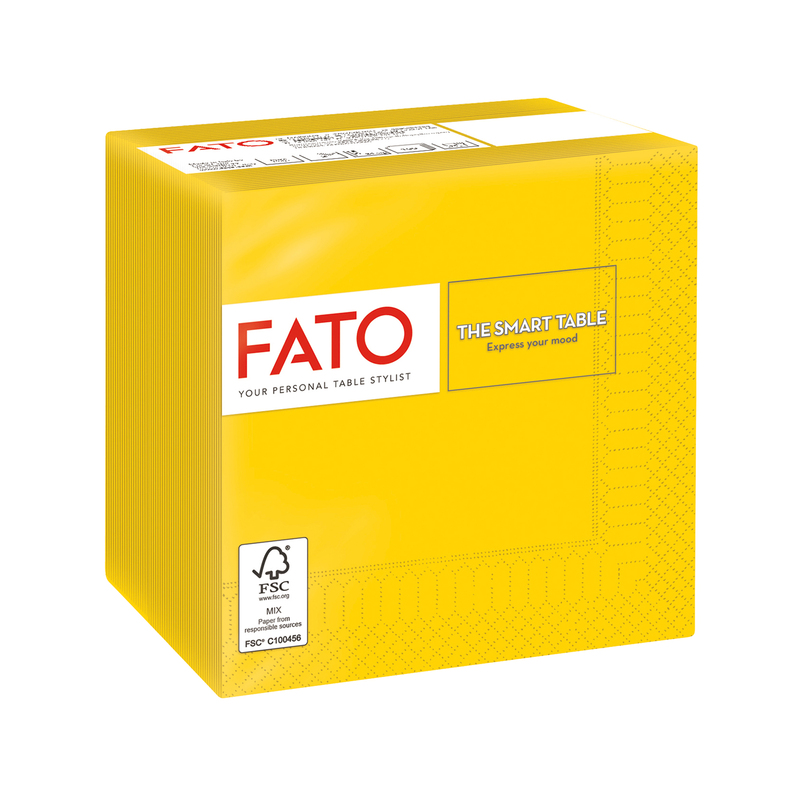 100 tovaglioli carta 24x24cm 2 Veli Giallo Fato