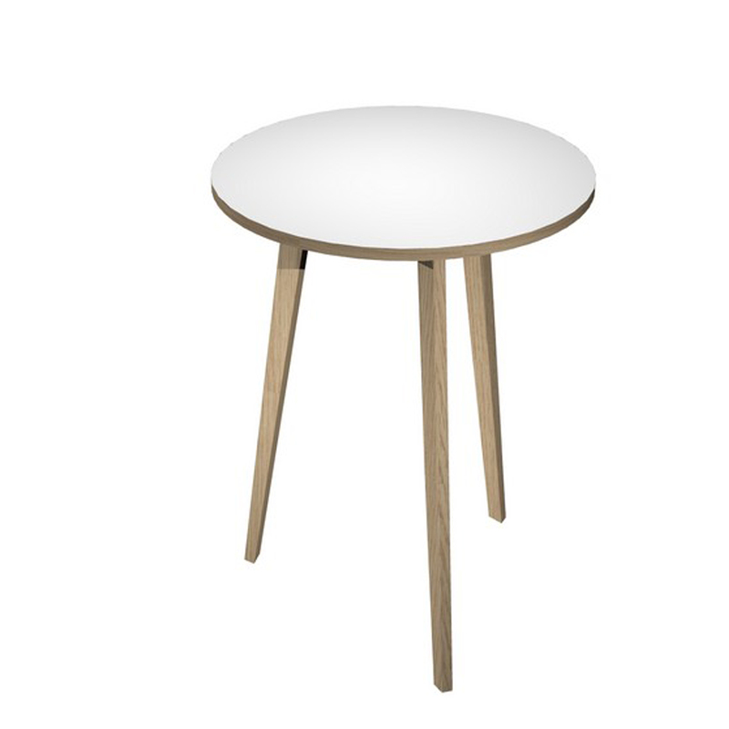 Tavolo alto tondo Ã80xH105cm Rovere/Bianco Woody