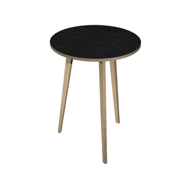 Tavolo alto tondo Ã80xH105cm Rovere/Nero venato Woody