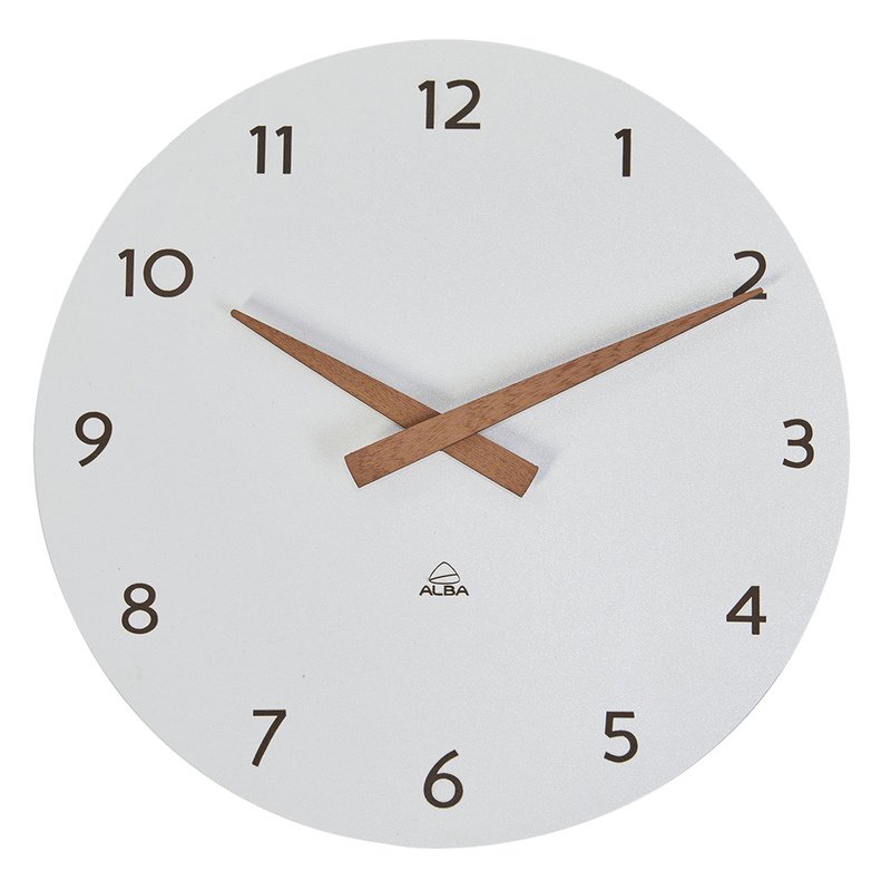 Orologio da parete Ã30cm bianco/legno HorMilena Alba