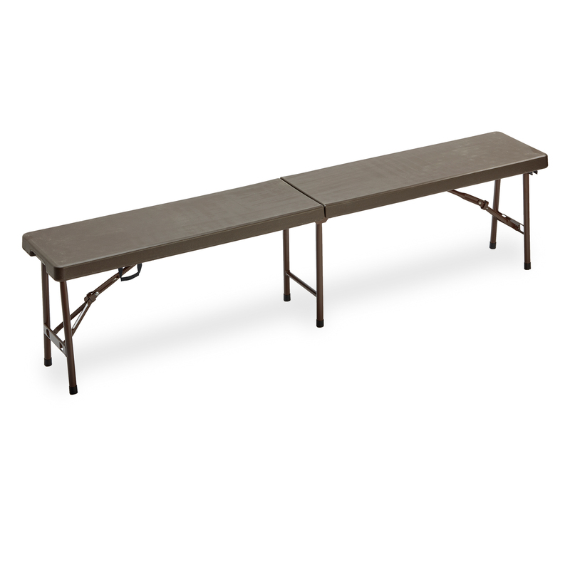 Panca pieghevole L183cm in HDPE noce Horeca