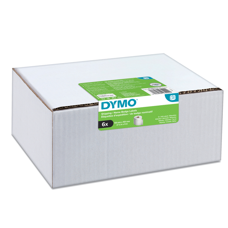 Value pack 6 rotoli etichette Spediz/Badge 54x101mm bianco (220etic/rt) Dymo LW