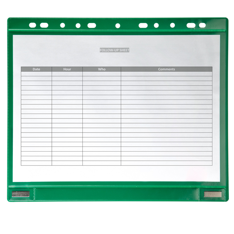 Conf. 5 Buste forate per supporti magnetici ad anelli f.to A4 verdi Djois