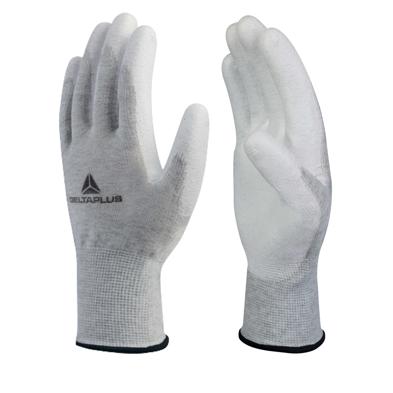 Guanto antistatico in poliestere/carbonio VE702PESD Tg.09 col. bianco