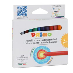 Astuccio 12 pastelli a cera Ã9mm 85mm Primo