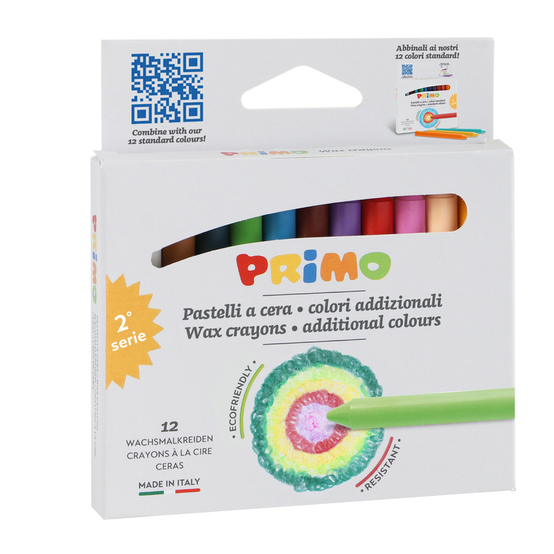 Astuccio 12 pastelli a cera Ã9mm x 85mm Primo
