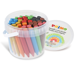 Secchiello 48 pastelli a cera Jumbo Ã13mm 85mm 12colori PRIMO