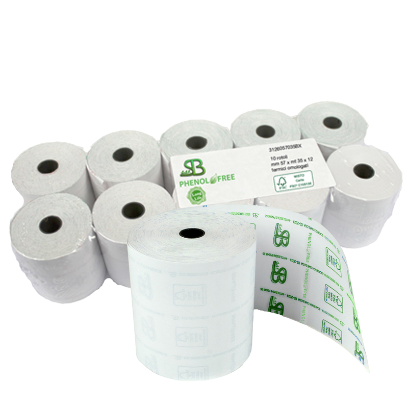 Blister 10 rotoli RC carta termica LUNGA DURATA 57