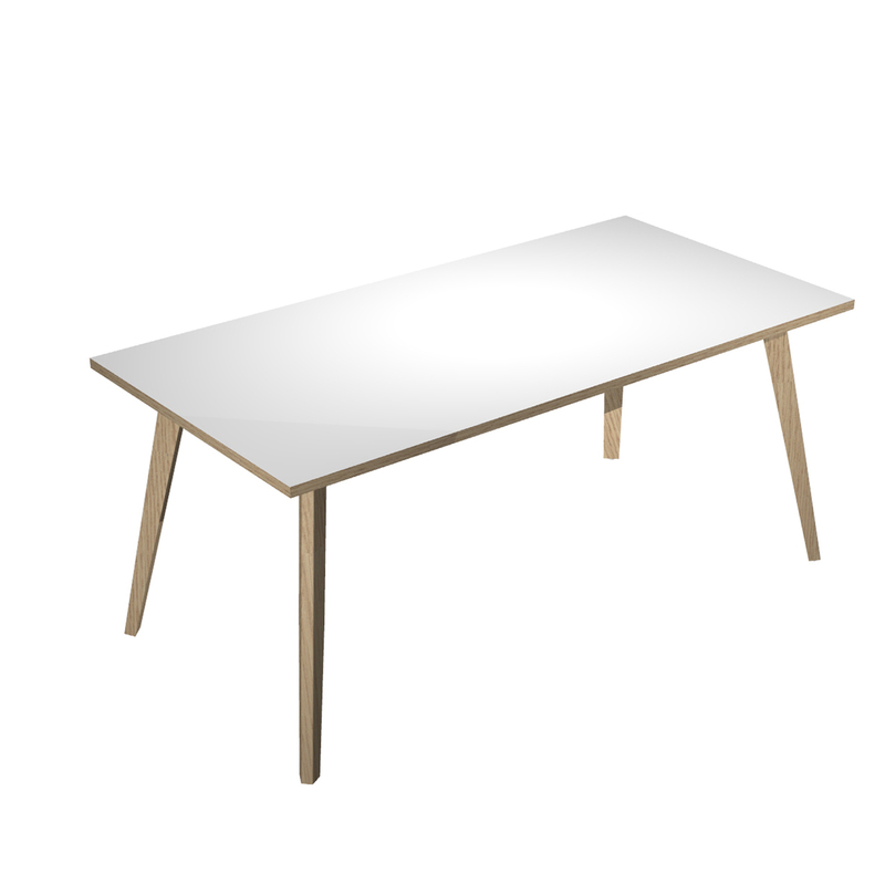 Scrivania 180x80xH74,4cm Rovere/Bianco Woody