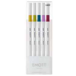 Astuccio 5 fineliner EMOTT tratto 0.4mm colori ass. Retro' Uni Mitsubishi