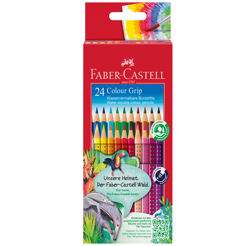 Astuccio 24 pastelli colorati acquerellabili Color Grip Faber Castell