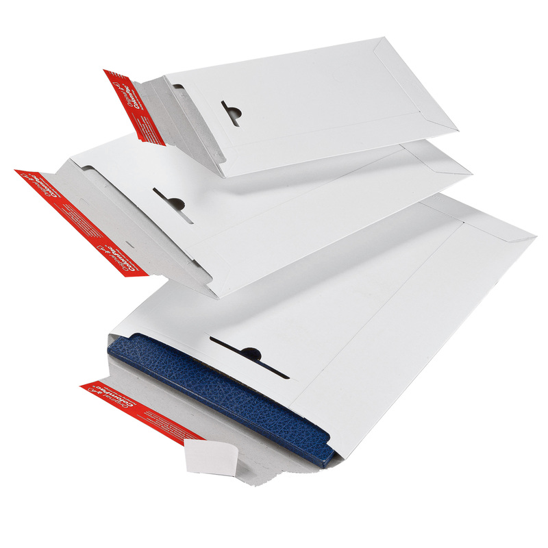 Busta a sacco in cartone bianco C4 235x310x30mm con chiusura autoadesiva