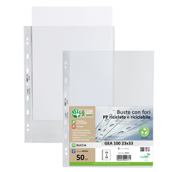 Conf 50 Buste forate in PP riciclato buccia medium 23X33cm GEA 100 Sei rota