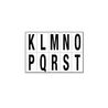 Foglio con 10 lettere autoadesive da K a T nero/bianco 56x99mm