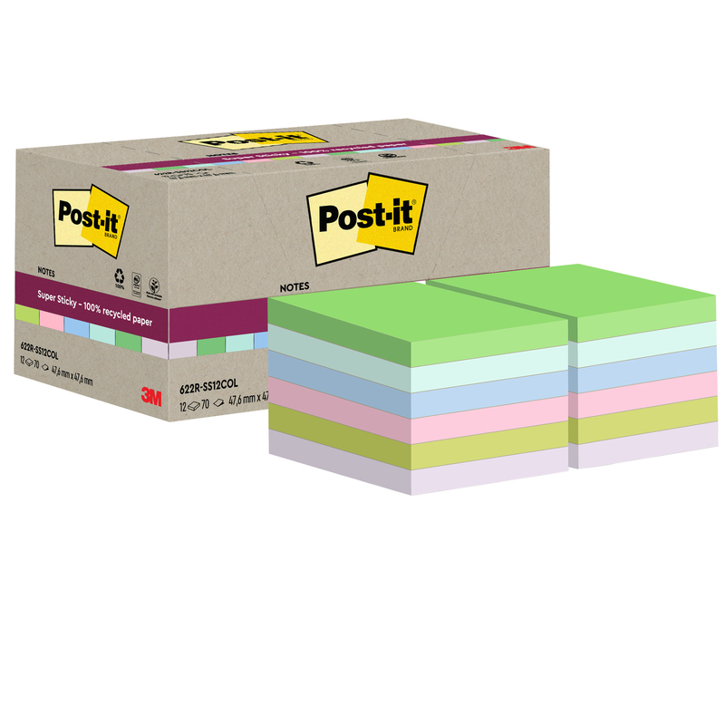 Cf 12pz blocco 70fg Post-itÂ®SuperSticky Green 47