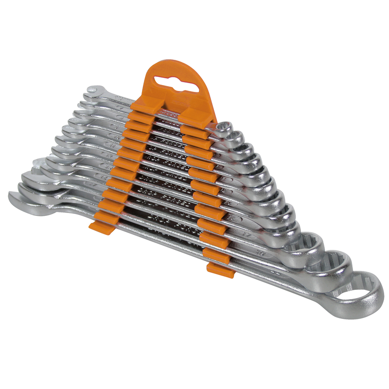 12 Chiavi combinate CRV con teste inclinate di 15Â° Valex