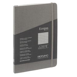 Taccuino c/elastico Ecoqua Plus cucito f.to A5 80 fogli 5mm artracite Fabriano