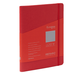 Taccuino c/elast. Ecoqua  Plus spiral. A5 70fg. righe lampone Fabriano