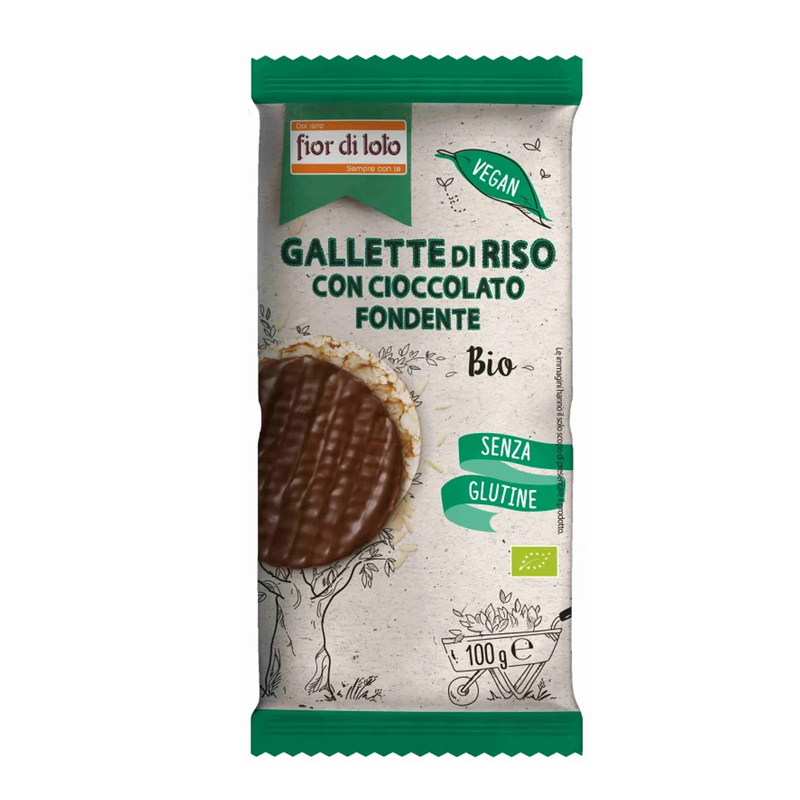 Gallette di riso con cioccolato fondente 100gr Fior di Loto -stagionale