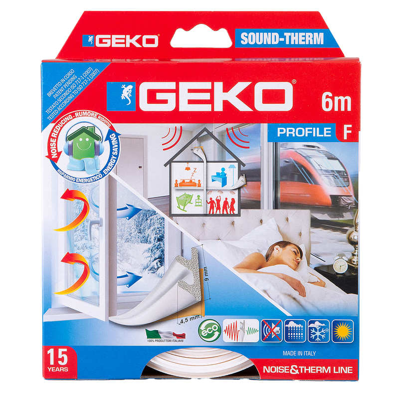 Guarnizione per lÂisolamento di porte e finestre SOUND-THERM 6mt bianco Geko