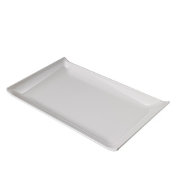 Piatto rettangolare in melamina bianco 23x14x2