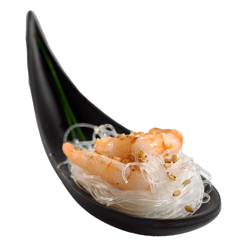 Ciotola a cucchiaio fingerfood in melamina nera 14