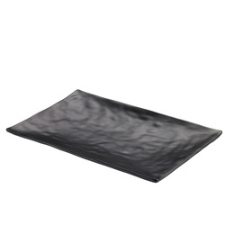 Vassoio rettangolare nero in melamina 24x13