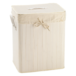 Porta biancheria bambu' bianco 41x31x50Hcm