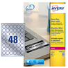 Poliestere adesivo L6129 argento 20fg A4 Ã 30mm(48et/fg) laser Avery