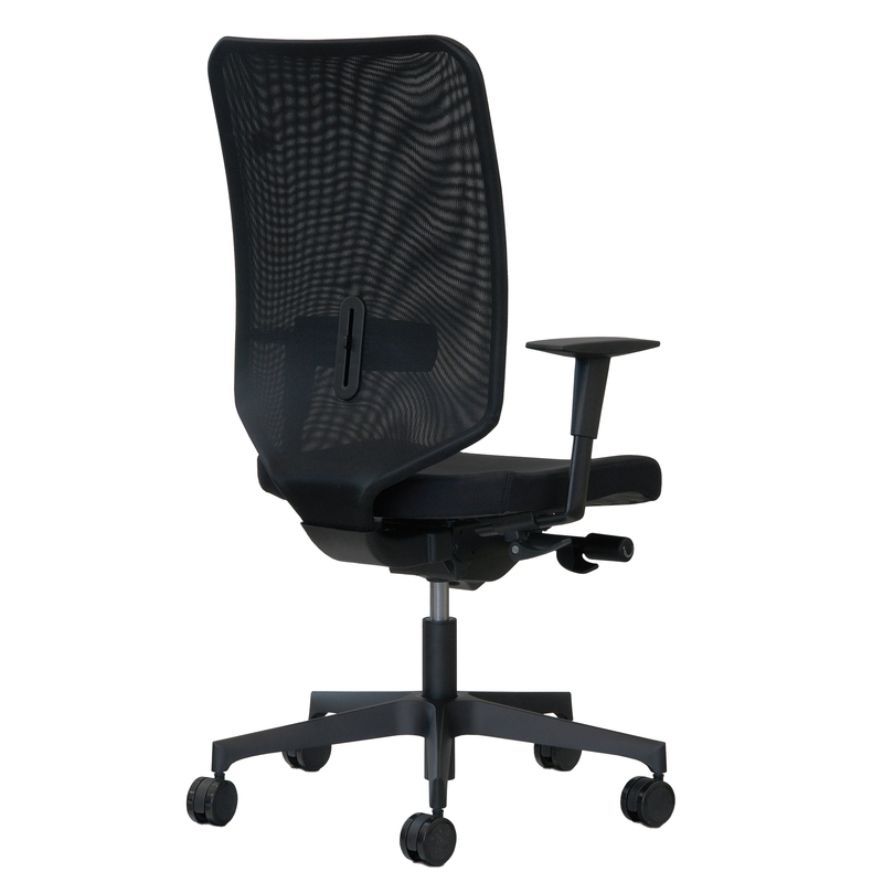 Poltrona semidirezionale Newair NWN nero con braccioli regolabili