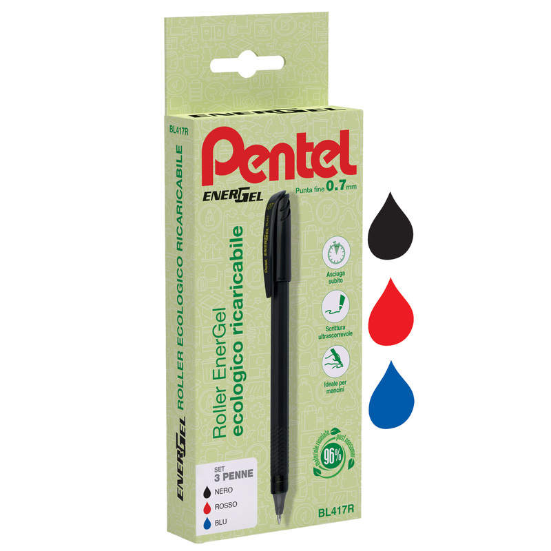 Astuccio 3 roller Energel Recycology 96 punta 0