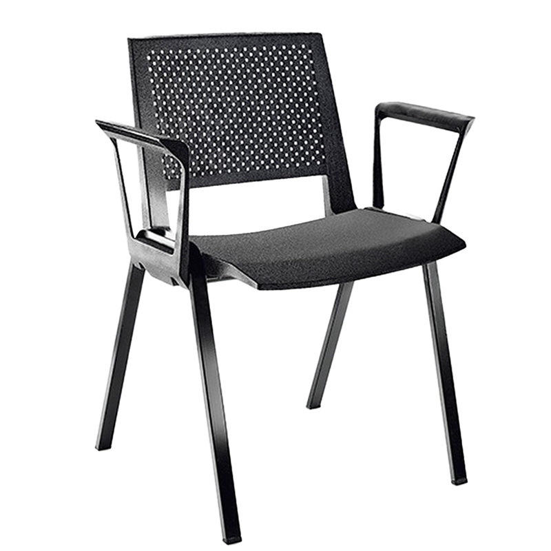 Seduta attesa Kentra KEV nero con braccioli fissi