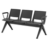 Panca attesa Kentra KE3P 3 posti nero con braccioli fissi