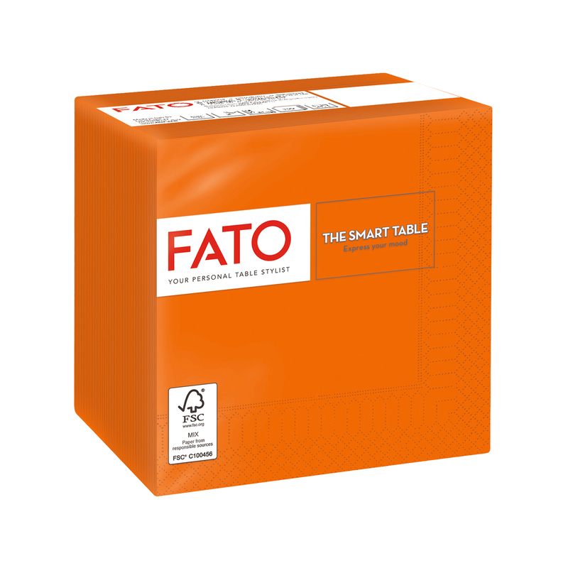 100 tovaglioli carta 24x24cm 2 Veli Arancio Fato