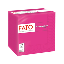 100 tovaglioli carta 24x24cm 2 Veli Fucsia Fato