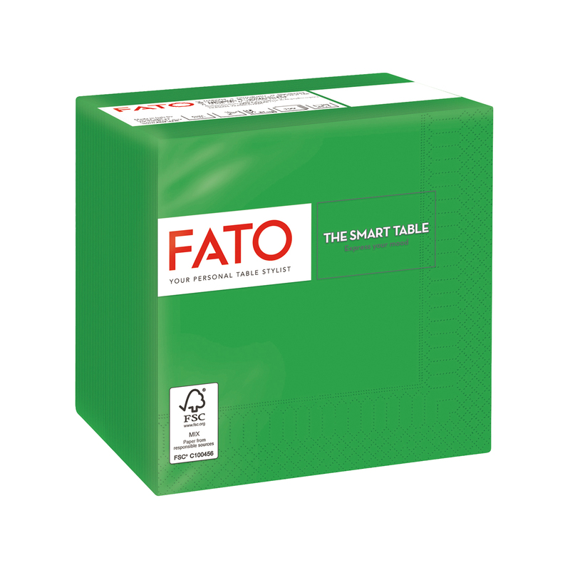 100 tovaglioli carta 24x24cm 2 Veli Verde Smeraldo Fato