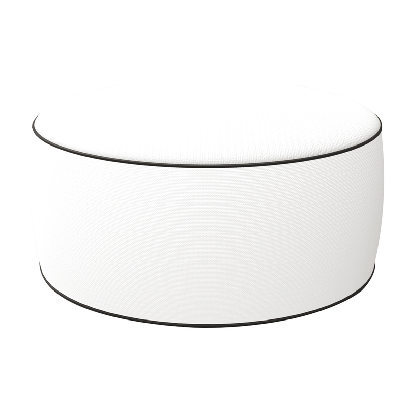Pouf Ottoman bianco H 23x53 Ã cm