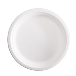 50 Piatti tondi monouso in canna da zucchero D 23cm Signor Bio