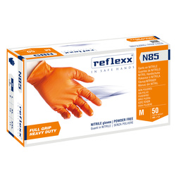 Conf 50 Guanti In Nitrile N85 arancione tg M ultra resistenti Reflexx