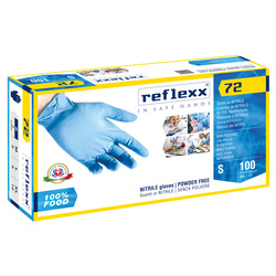 Conf 100 Guanti In Nitrile R72 taglia S azzurri foodline Reflexx